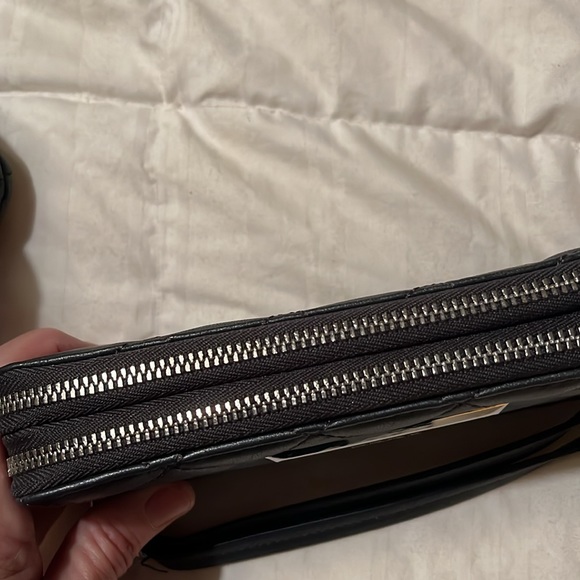 DKNY charcoal grey leather shoulder bag & wallet - Picture 8 of 10